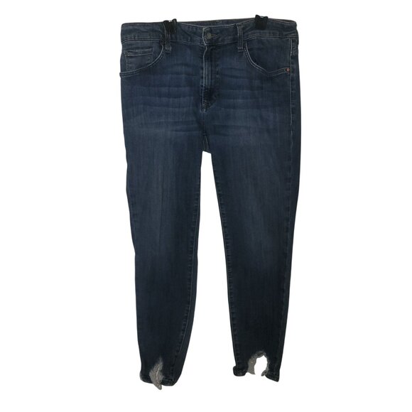 Mavi Jeans Co. Womens Medium Wash Distressed Hem Skinny Jeans With Frayed Ankle - Picture 1 of 9
